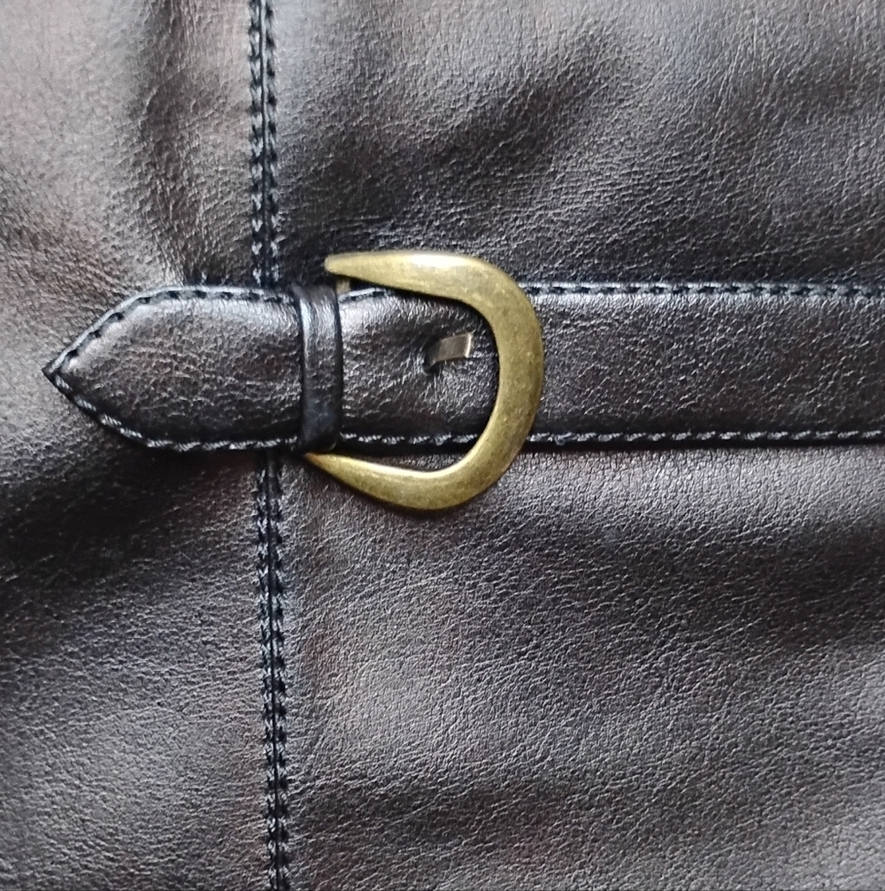David Tate women’s stallion black polyurethane, tall boot buckle side zip healed - Picture 5 of 15